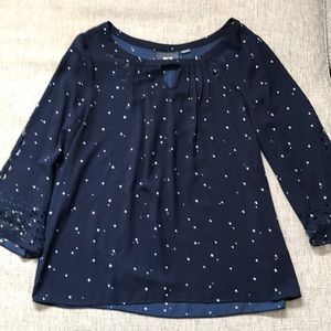 Anthropologie blue and white blouse